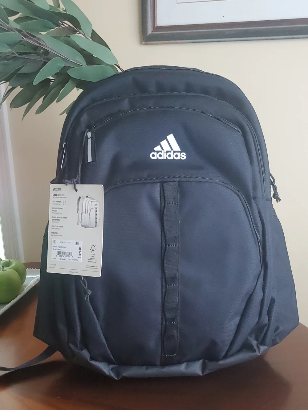 adidas Black Backpack with White Logo - Men's 16